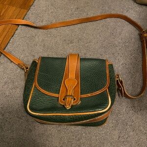 Dooney & Bourke Green and Tan Crossbody Bag